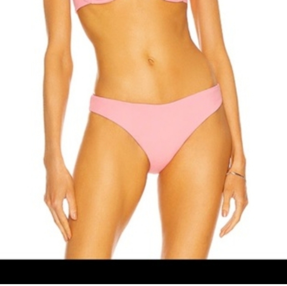 New Jonathan Simkhai Pink Zola Seamed Bikini Bottoms Size S Beach Pool Resort